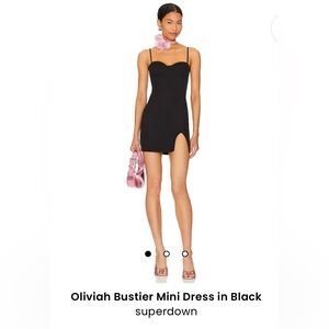 Superdown Oliviah Bustier Mini Dress in Black